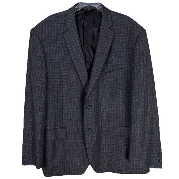 Jos A Bank Signature Collection Grey Plaid Blazer Sport Coat Jacket 2 Button - Picture 4 of 13